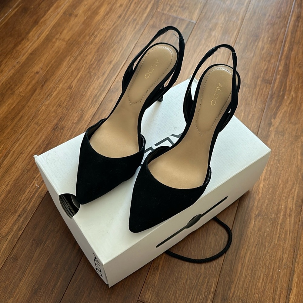 Aldo Adealla black sling backs size 6.5